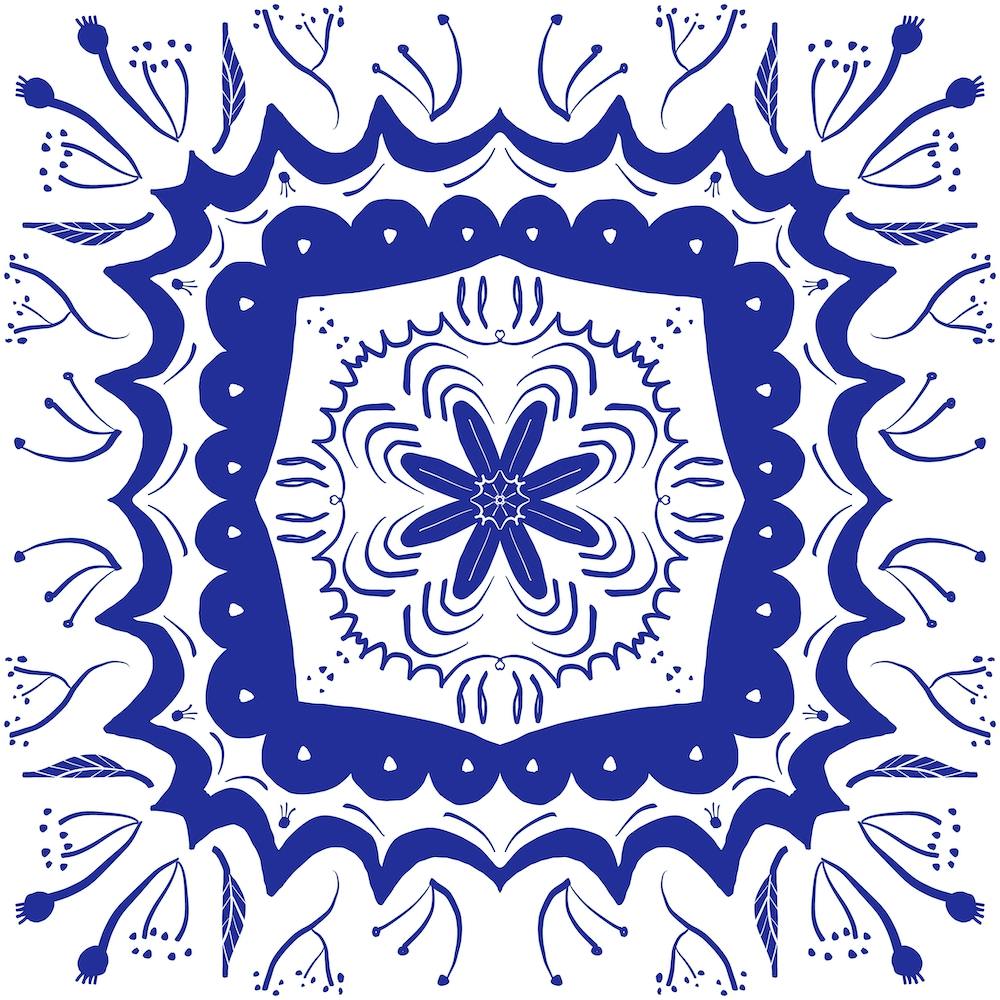 Blue And White Floral Pattern