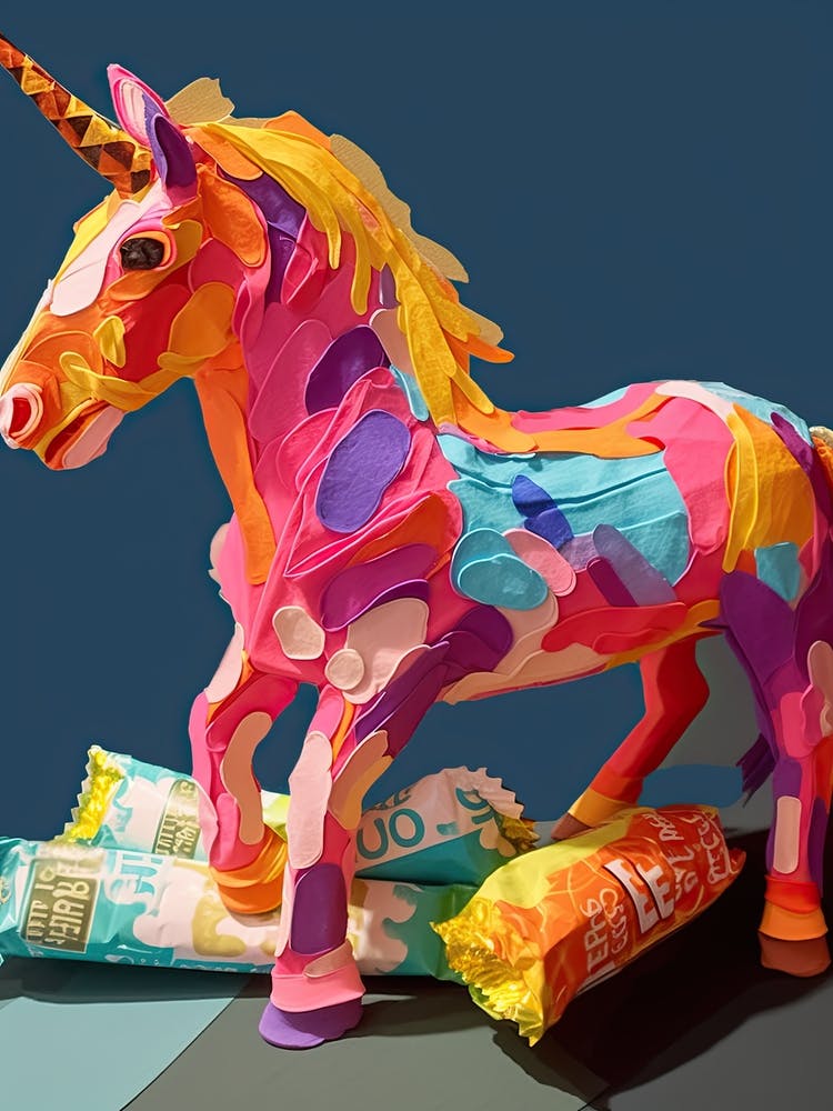 Unicorn Plushie Oil Painting