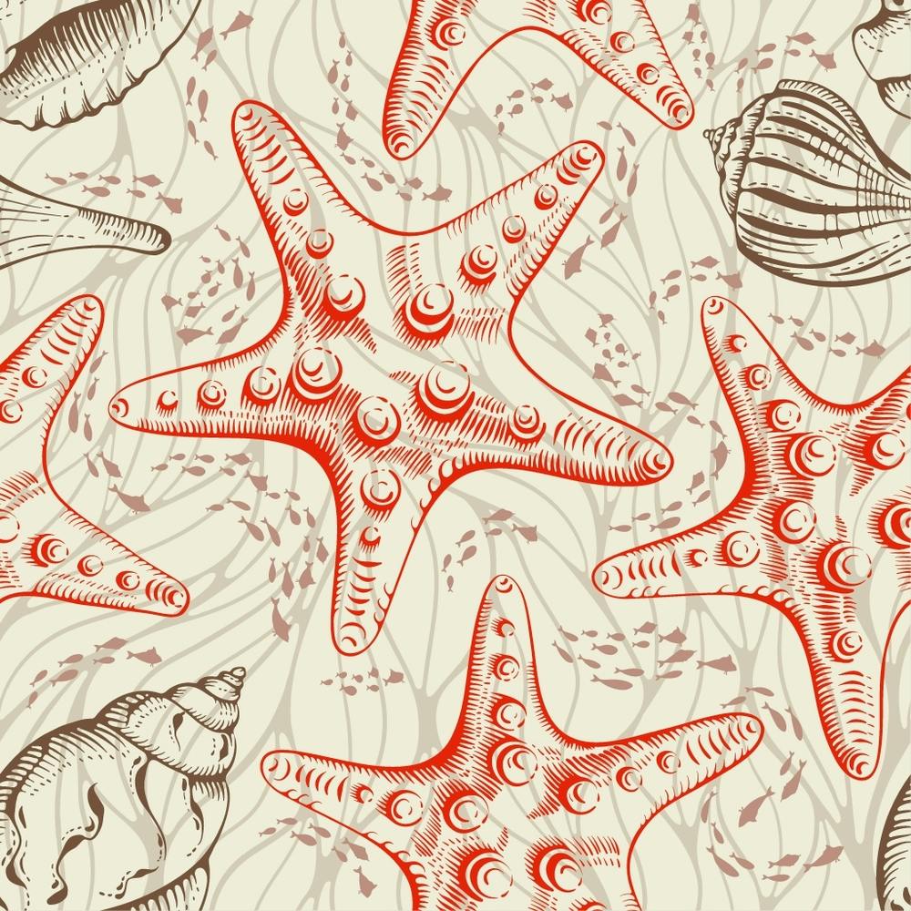 Seamless Starfish Pattern Vector
