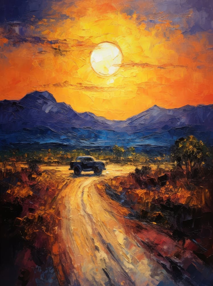 Sonnenuntergang auf der Straße 3