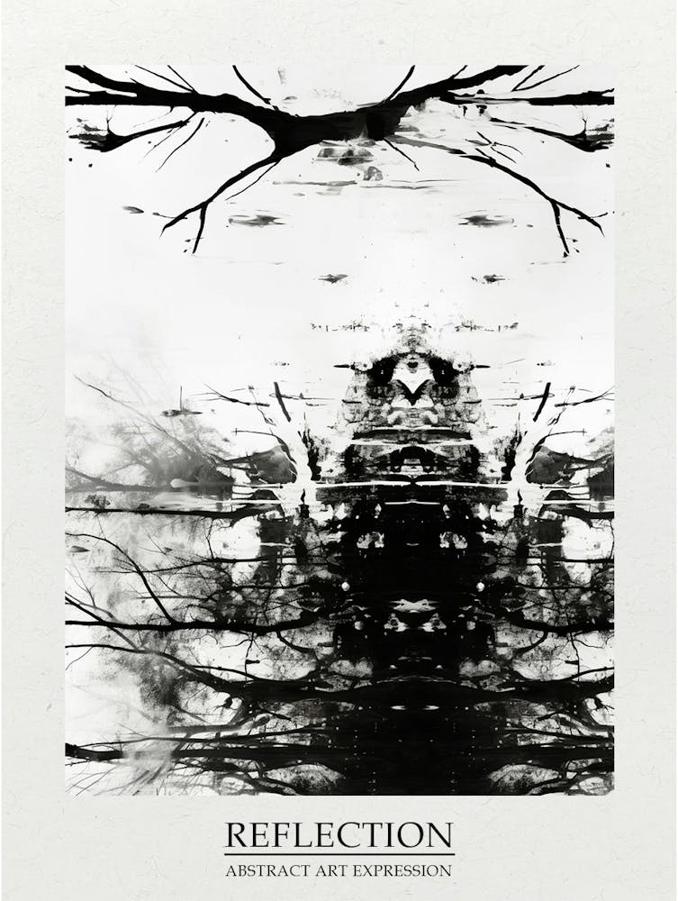 Reflection Abstract Black And White 9 Poster