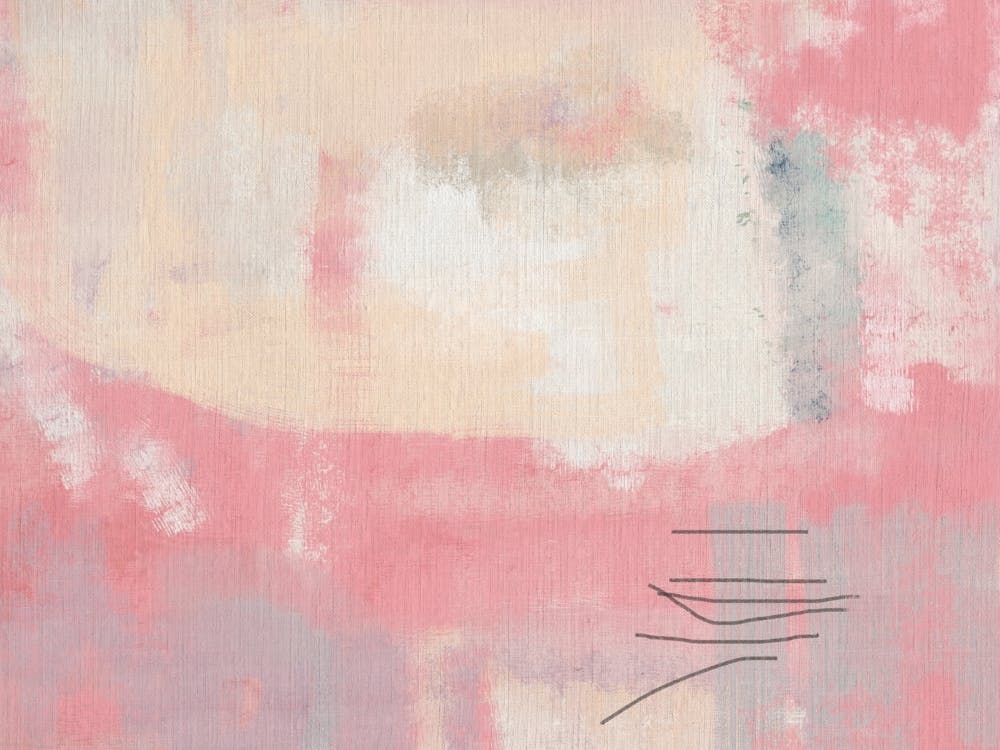Abstract pink oil painting