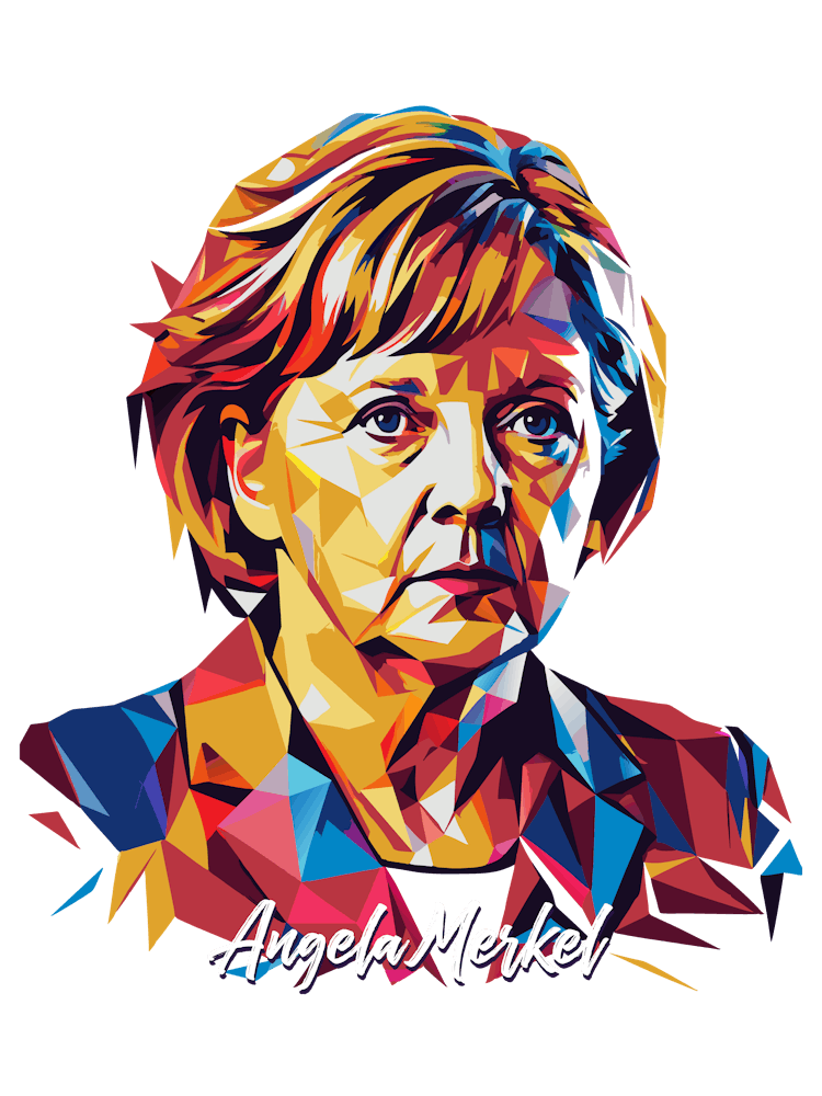 Angela Merkel 2 Portrait WPAP Pop Art