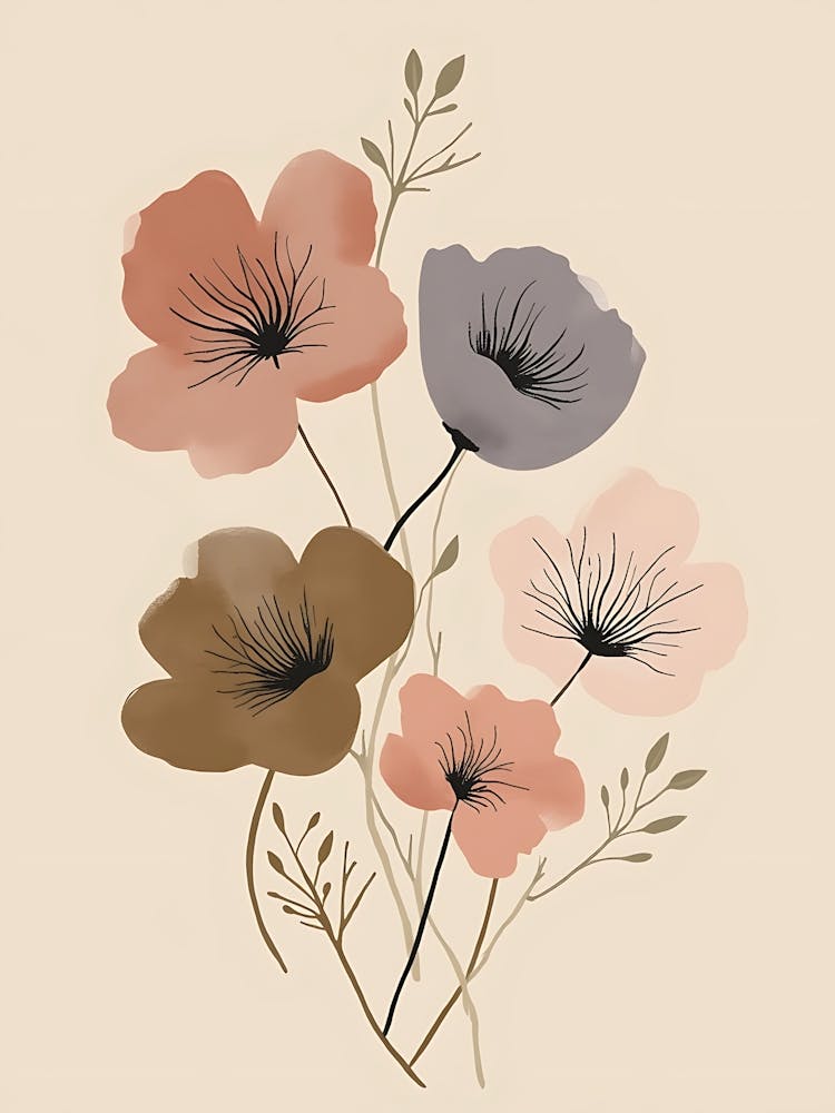 Minimalistischer, zartfarbener botanischer Charme