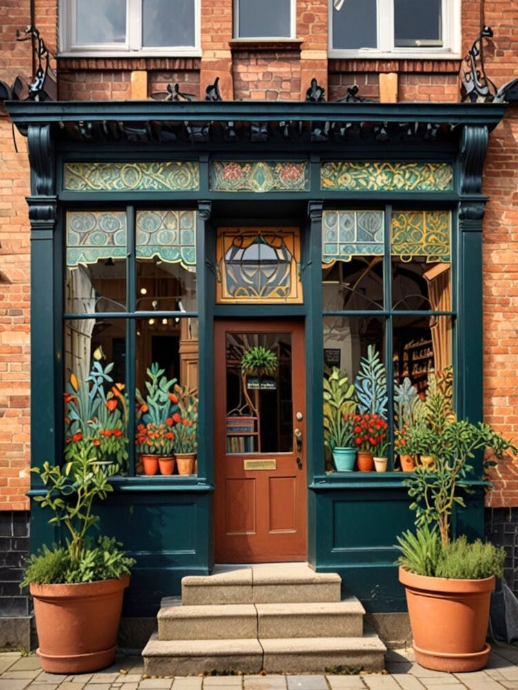 Shop Front With Potted Plants