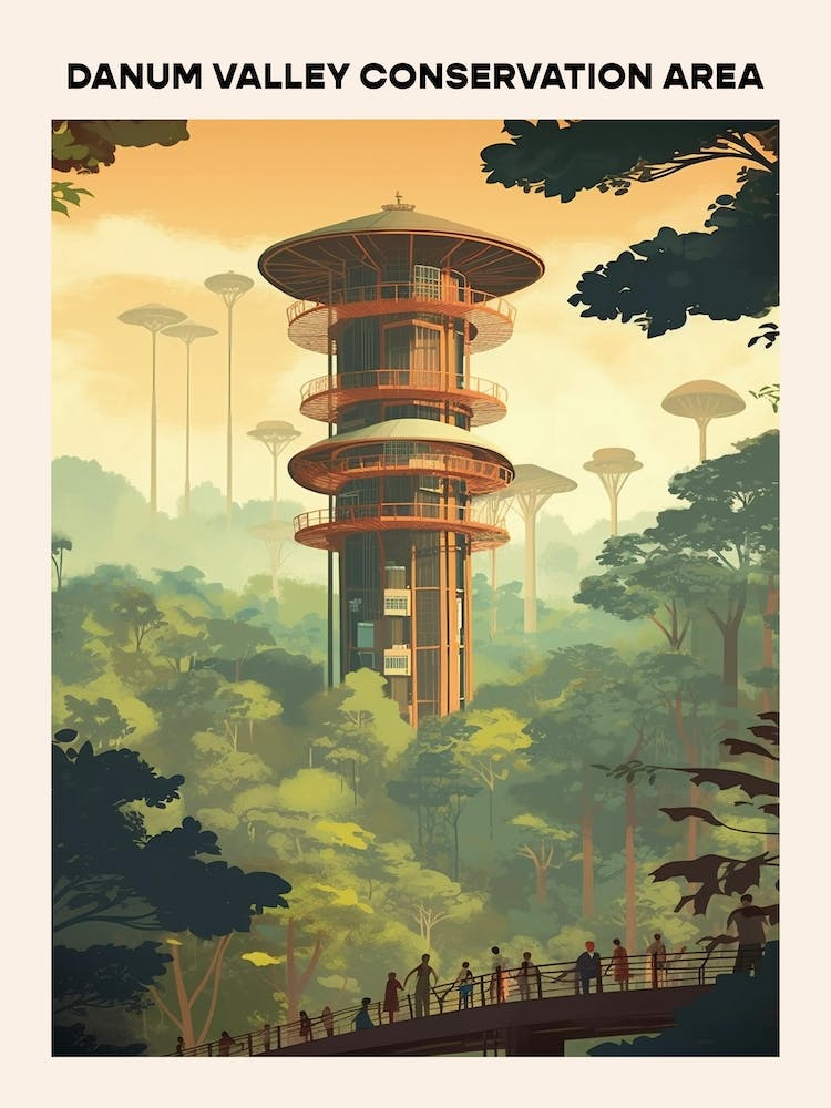 Danum Valley Midcentury Travel Poster