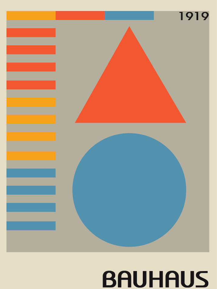 Bauhaus Ausstellung Orange, Blue, Yellow