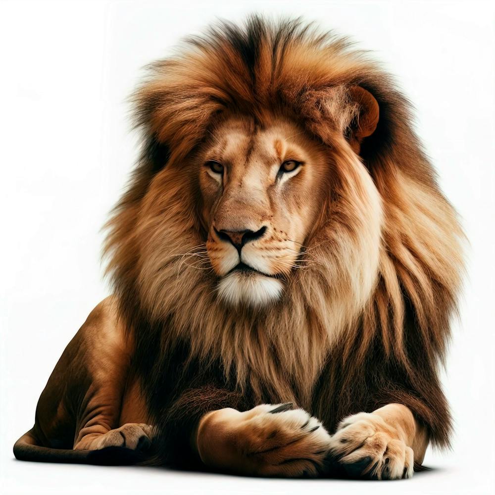 Lion At Full Speed White Background 1