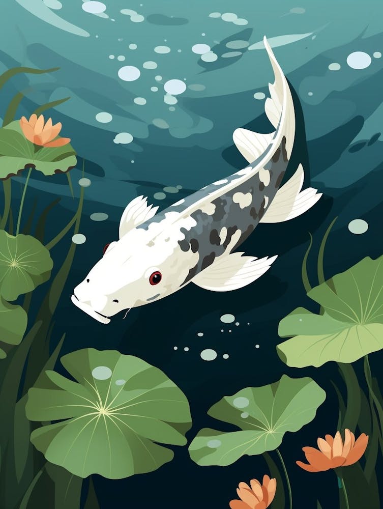 Koi Fish Japanese Style Illustration 11