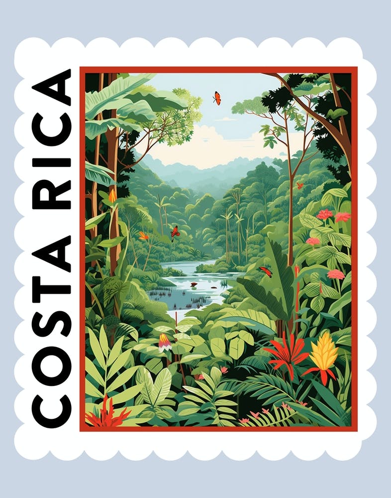 Costa Rica 2 Travel Stamp Poste