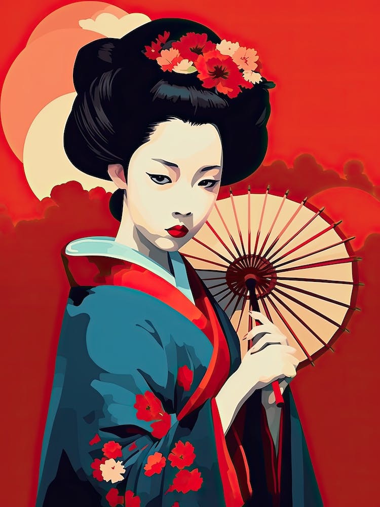 Geisha Flat Illustration 4