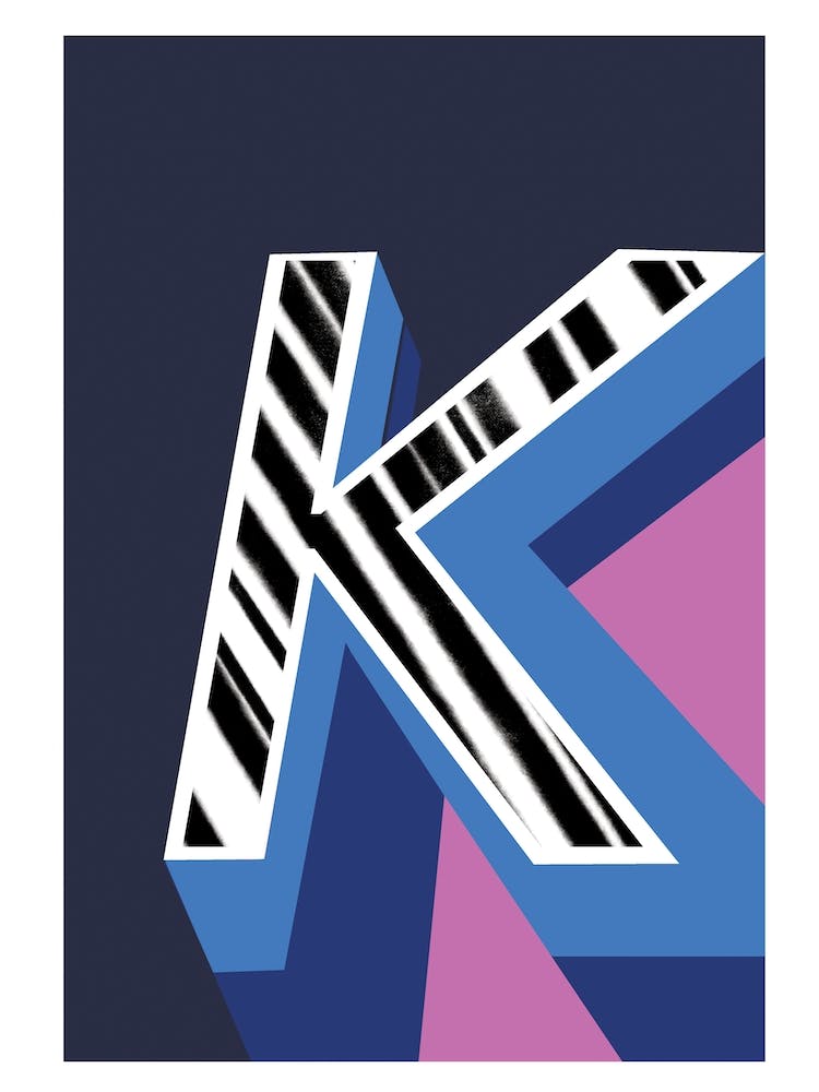 K Geometric Font