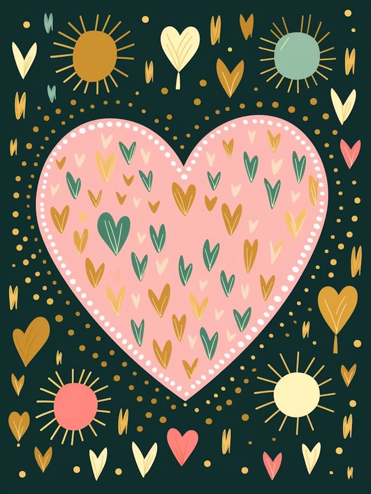 Cute Lines Dots Sun & Hearts