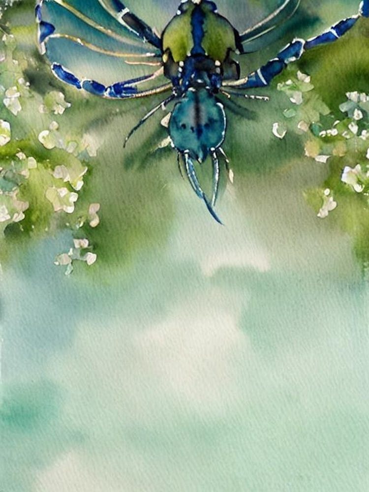 Blue Lobster Storybook Watercolour
