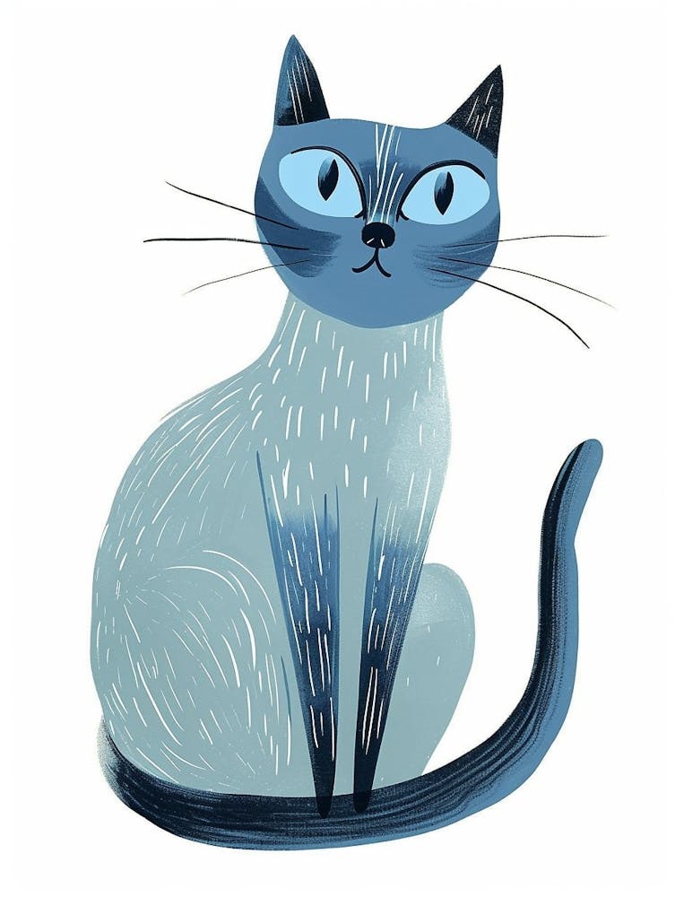 Ojos Azules Cat Clipart Illustration 5