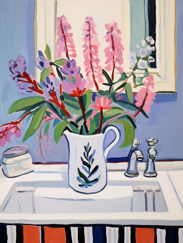 A Vase With Bleeding Heart, Flower Bouquet 1