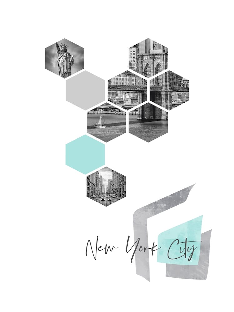 Urban Design New York City No 3 Turquoise