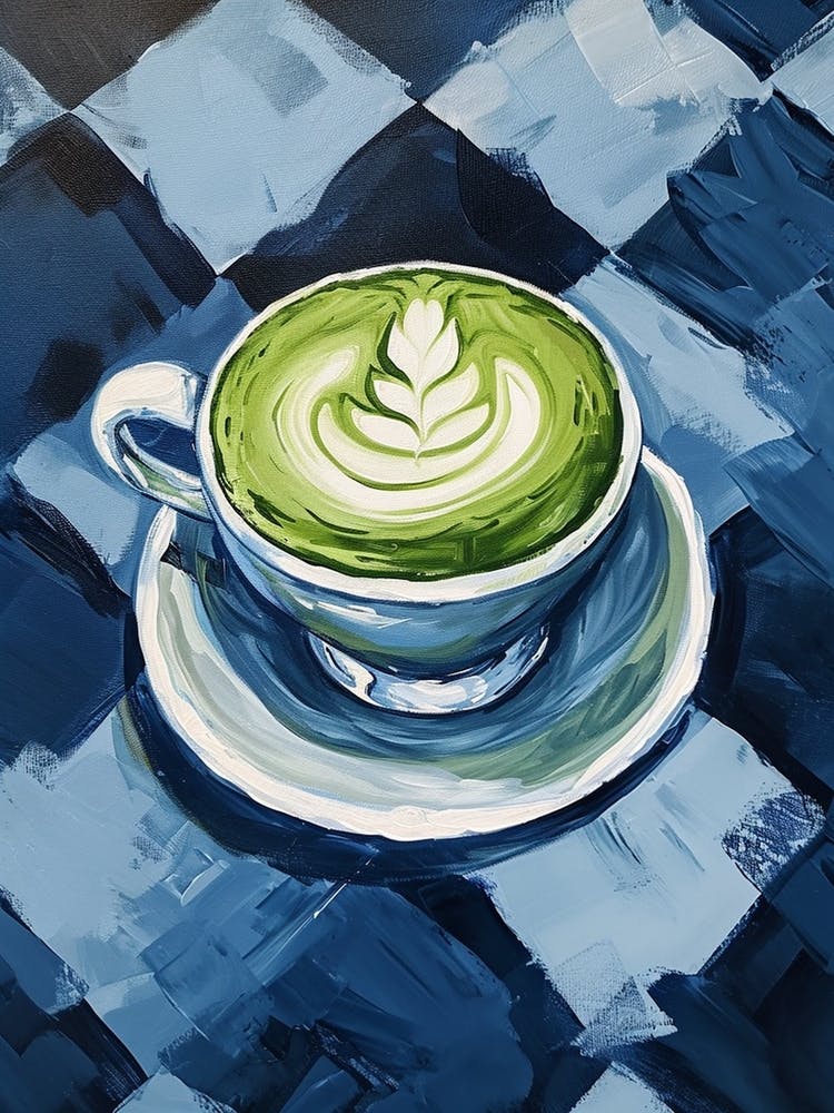 Matcha Latte Blue Checkerboard 4