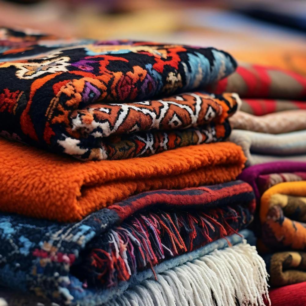 Pile Of Colorful Blankets