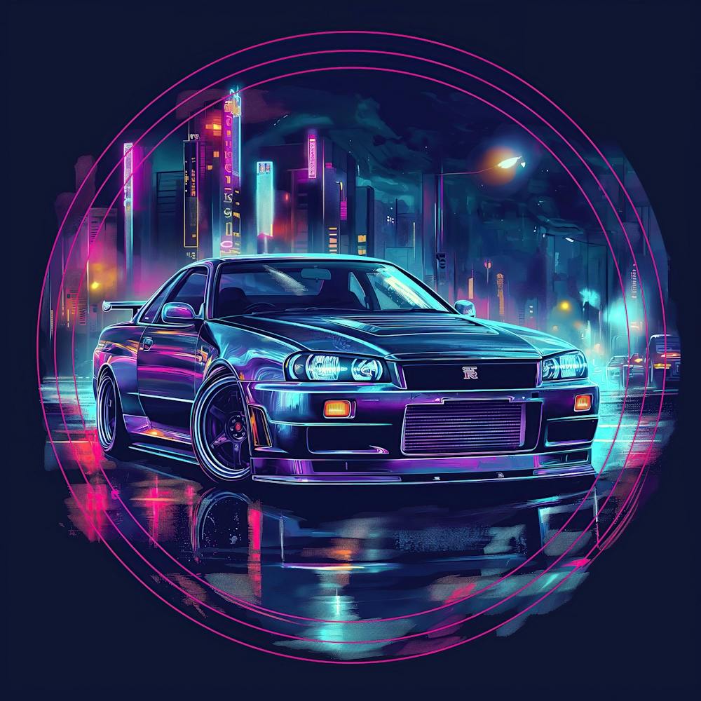 Neon Nissan Gtr