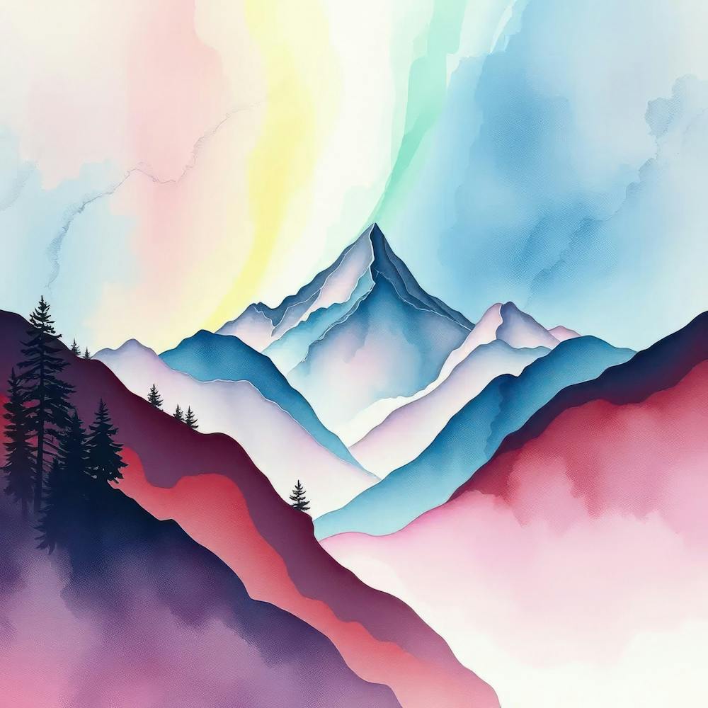 Watercolor Mountains 2