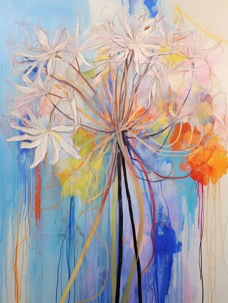 Abstract Flower Painting Agapanthus 2