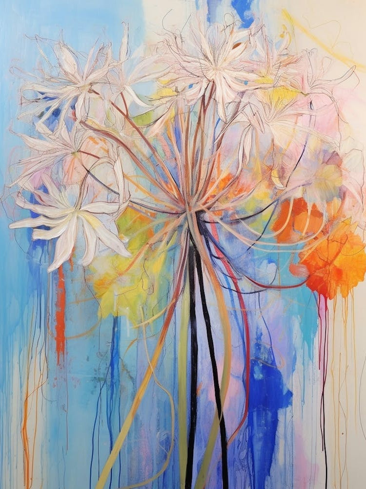 Abstract Flower Painting Agapanthus 2