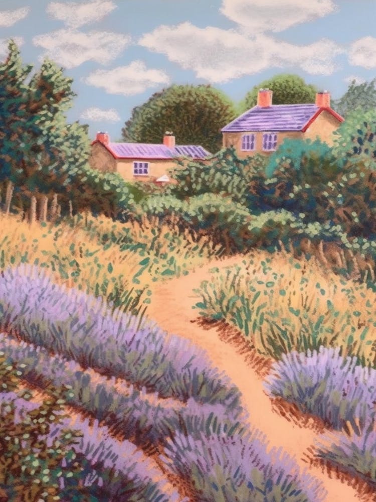 Lavender Fields Country Side Summer Landscape 8