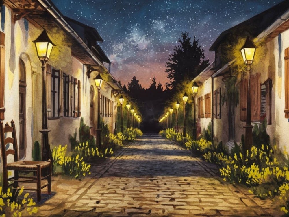 Street Scene At Night 1