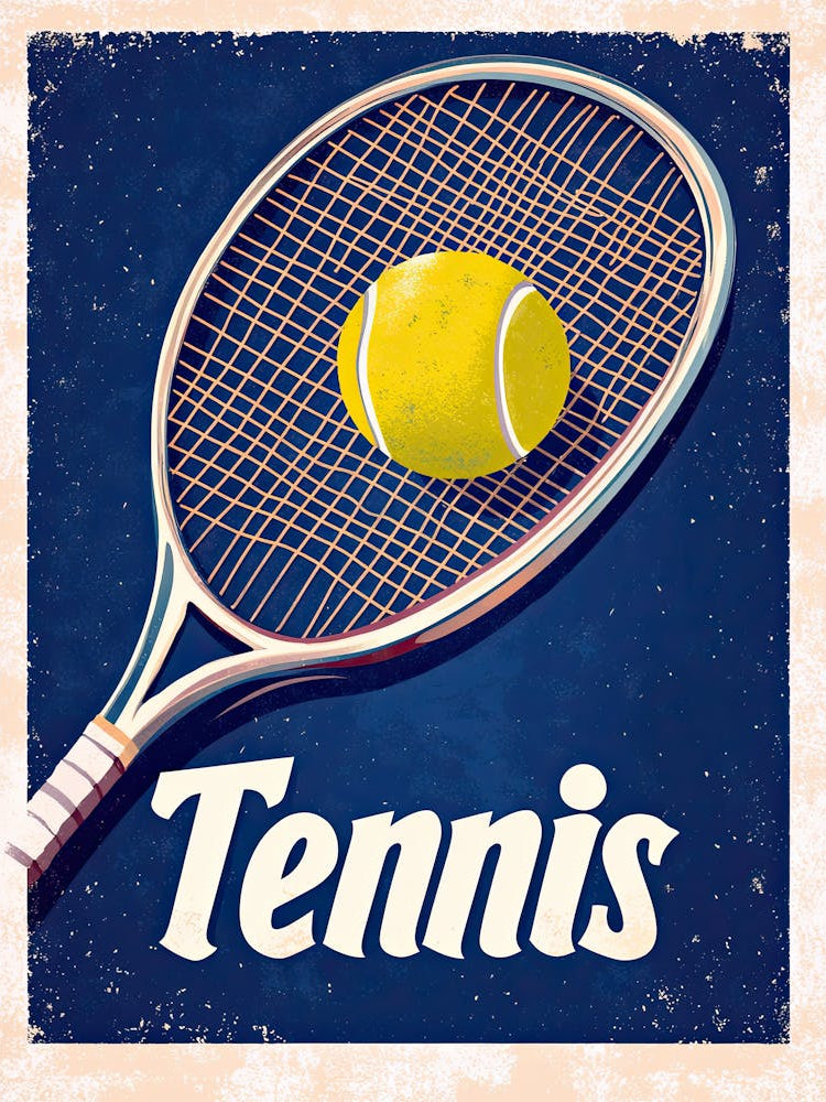 Tennis Racket, Vintage Poster