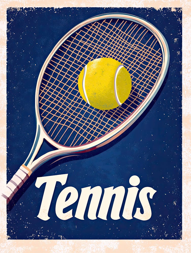 Tennis Racket, Vintage Poster