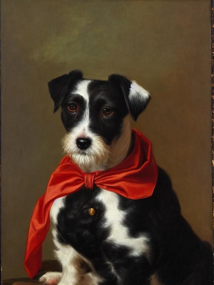 Parson Russell Terrier Renaissance Portrait Oil Painting
