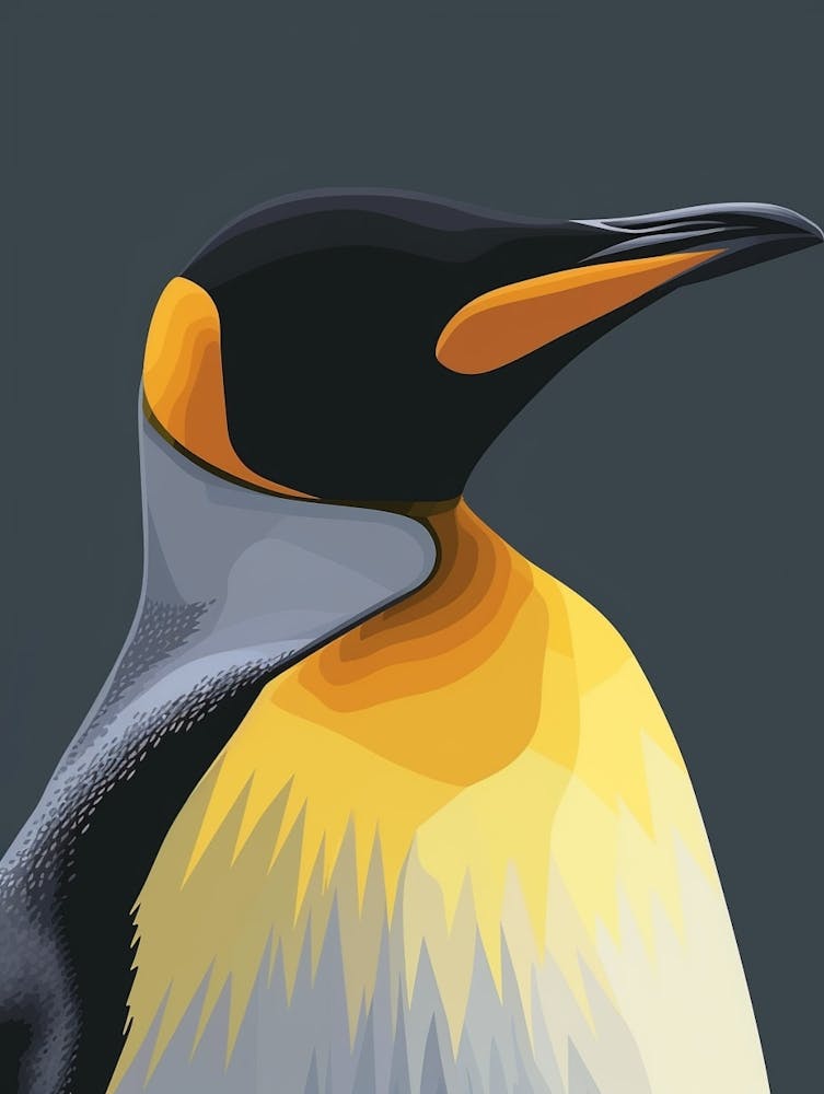 King Penguin Gold Harbour Minimalist Illustration 3