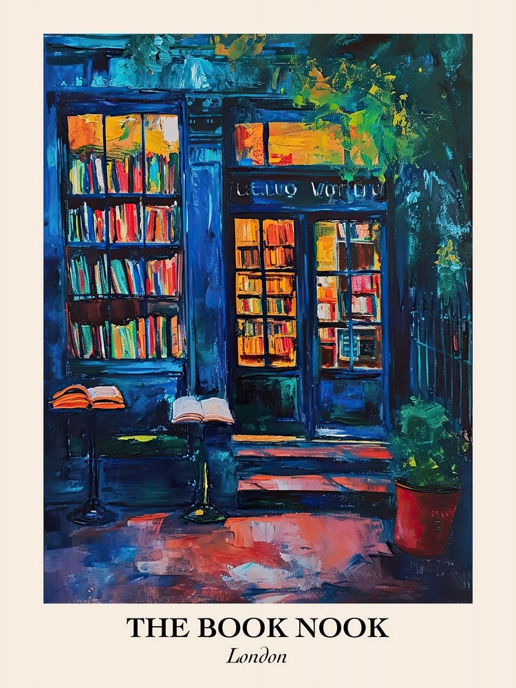 London Book Nook Bookshop 8 Poster