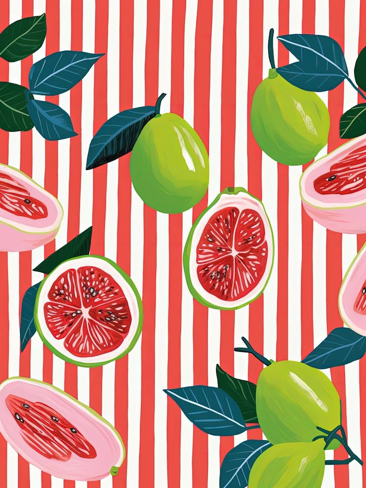 Guava Fruit Summer Illustration 3