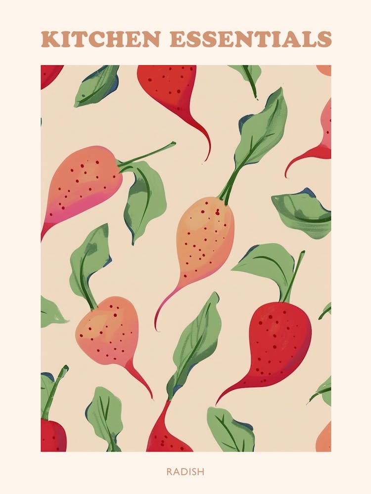 Radish Pattern Illustration Poster  4