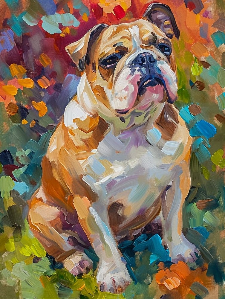 Bulldog Acrylic Painting 1
