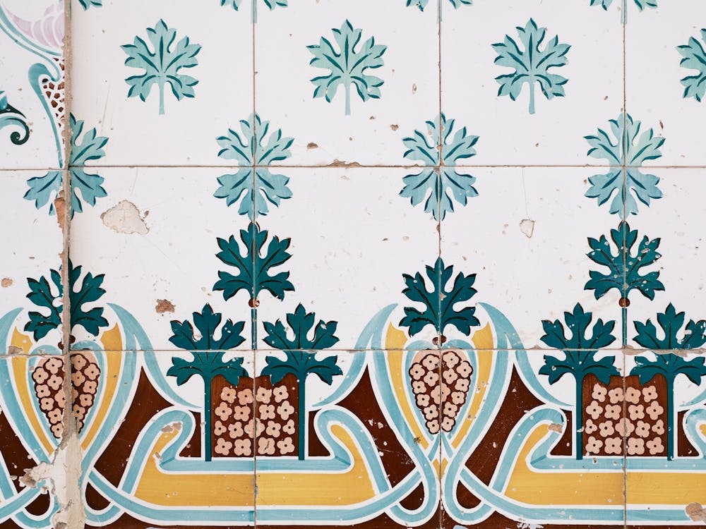Pattern flower Tile Mural // Valencia, Spain, Travel Photography
