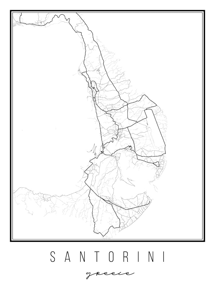 Santorini Greece Street Map