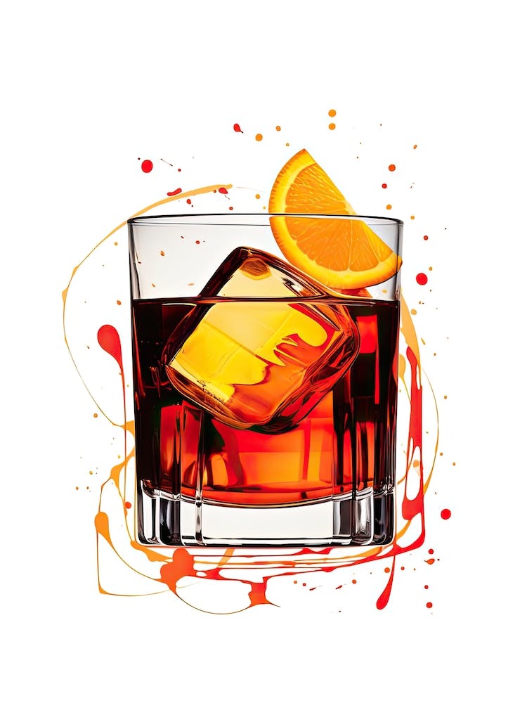 Illustration Negroni Floral Infusion Cocktail 4