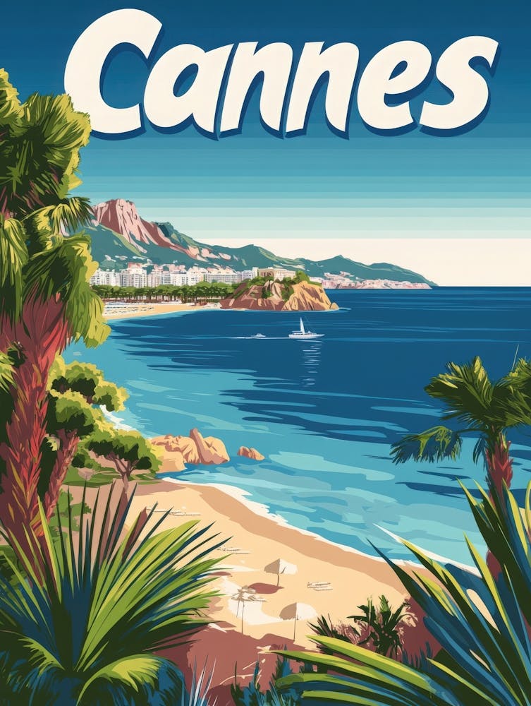 Aihrgdesign A Retro Travel Poster For Cannes Featuring The Sc Efd46301 0bd5 4393 9fe3 296d3f6c48c5 2