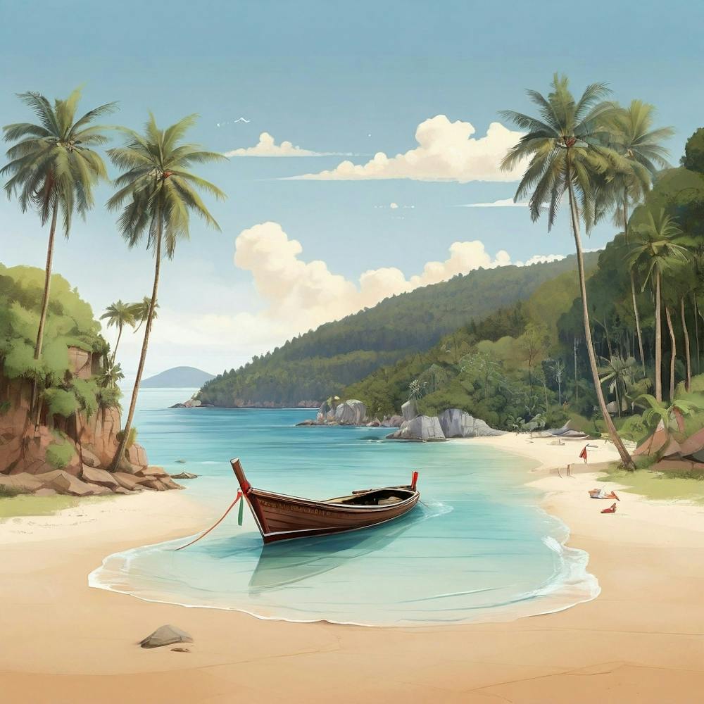 Phuket Thailand Flat Illustration 3 3