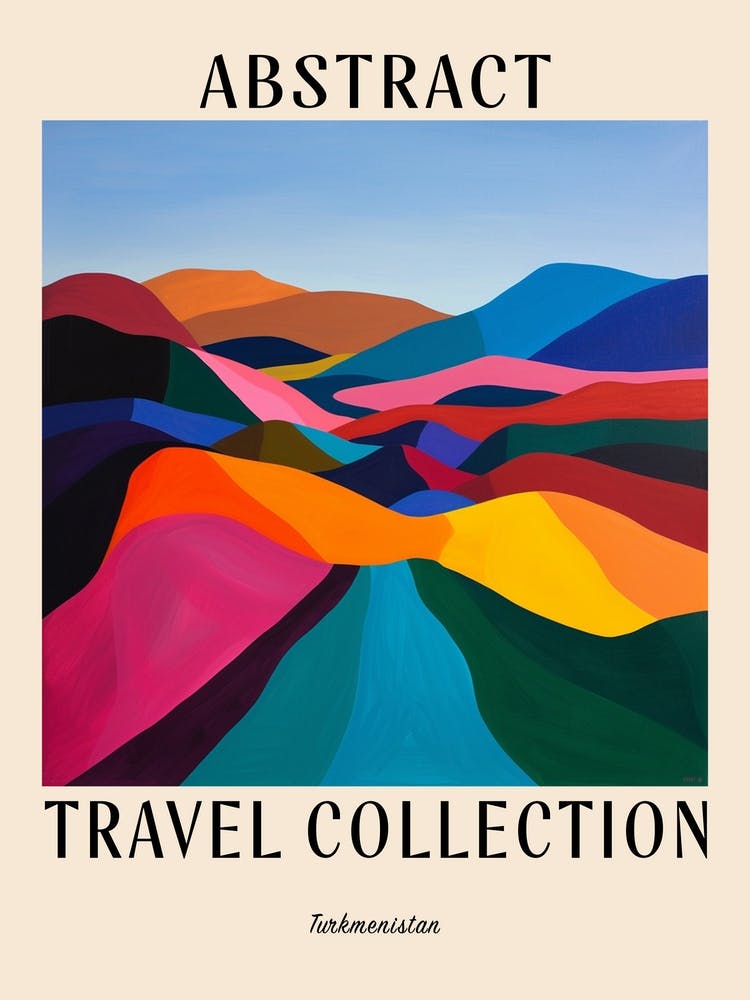 Abstract Travel Collection Poster Turkmenistan 1