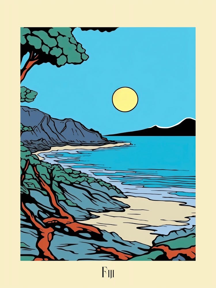 Poster Of Minimal Design Style Of Fiji 4