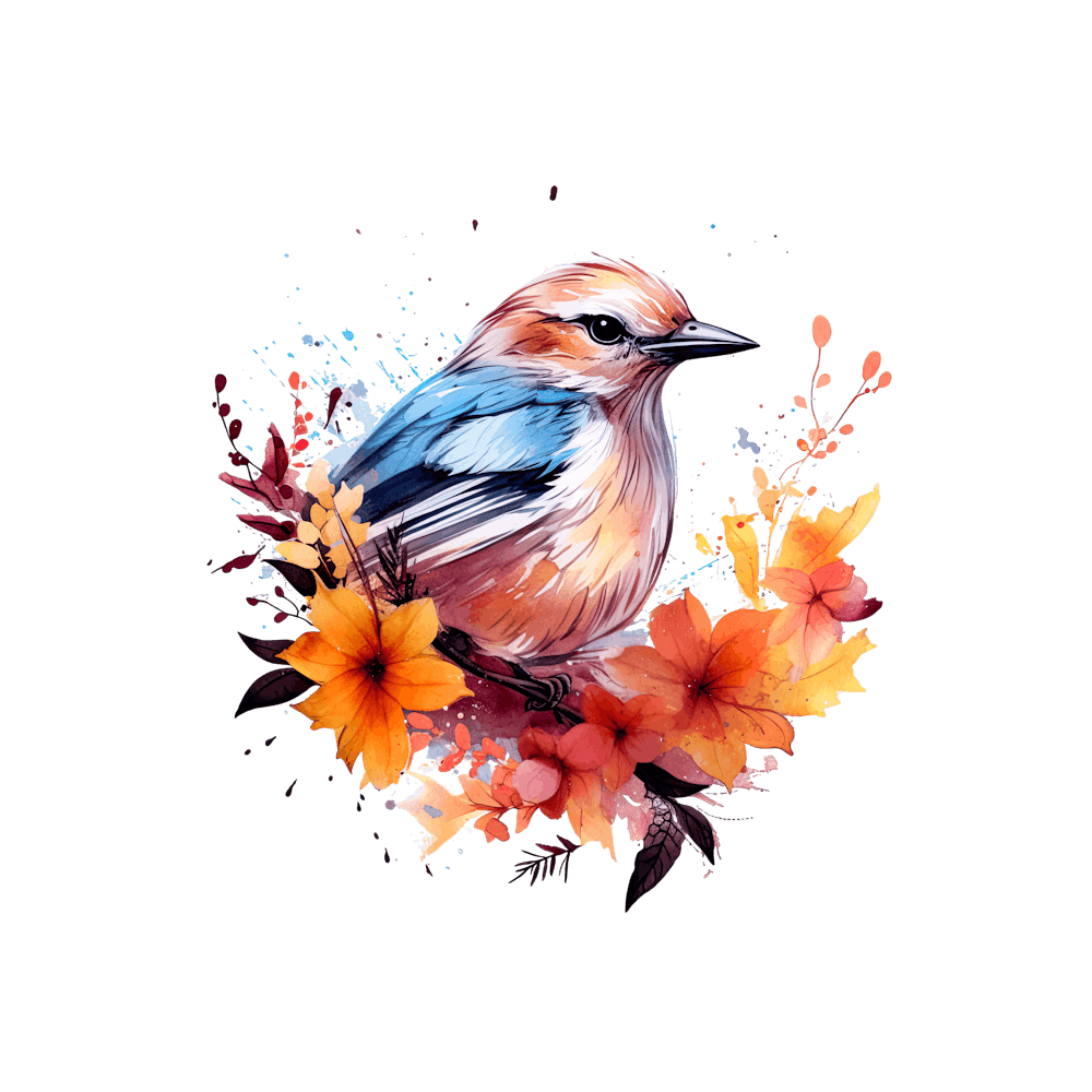 Bird With Flowers
