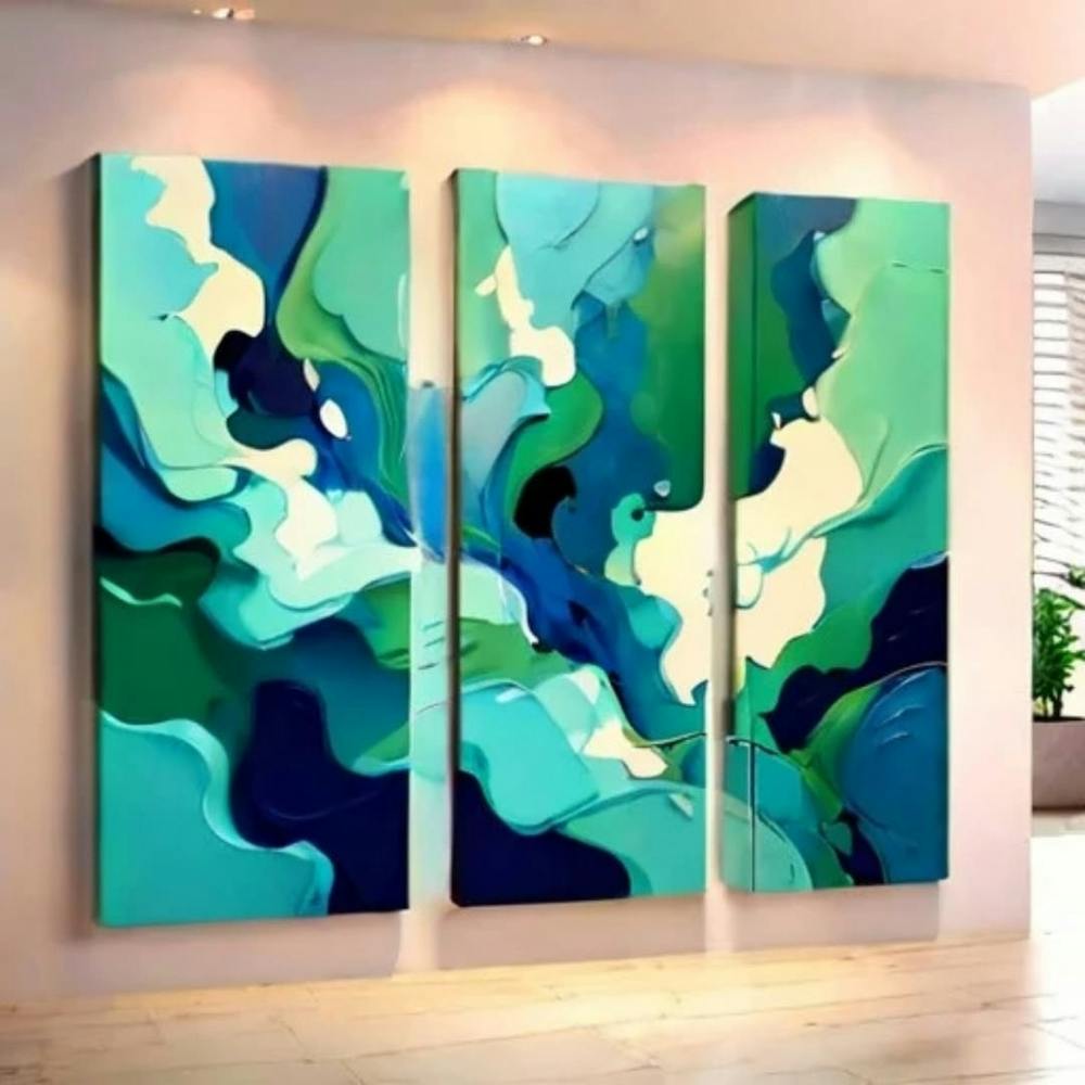 4K Blue and Green combination Art high quality