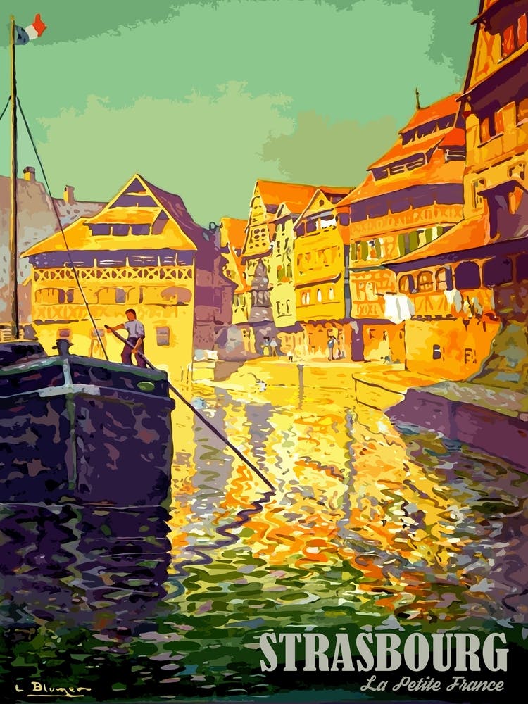 Strasbourg, Frankreich, am Fluss Ill