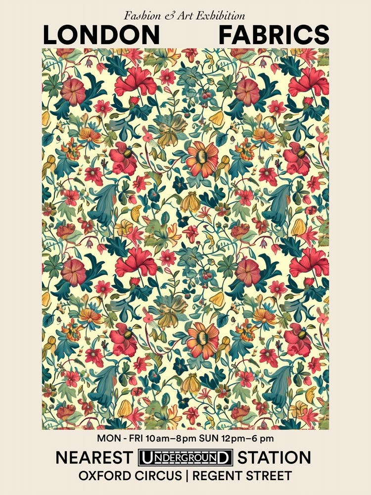 Poster Clover Chic London Fabrics Floral Pattern 1