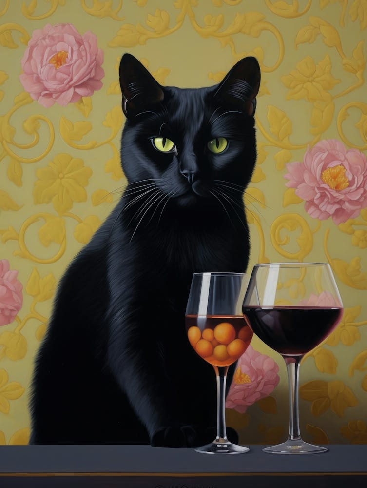 Cat And Wine