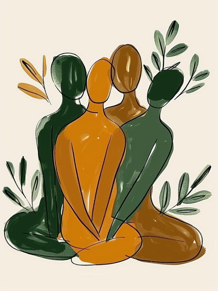 Three People In Meditation